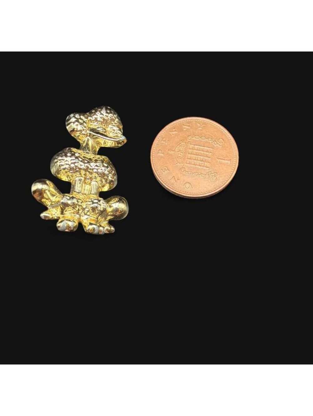 Vintage Gold Tone Cartoon Character Brooch Pin